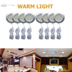 DC 12V LED Interior Dome Ceiling Spot Light 3W 300lm Warm White 3000K Aircraft 6063 Aluminum 70x55mm RV Caravan Boat 8 Pack