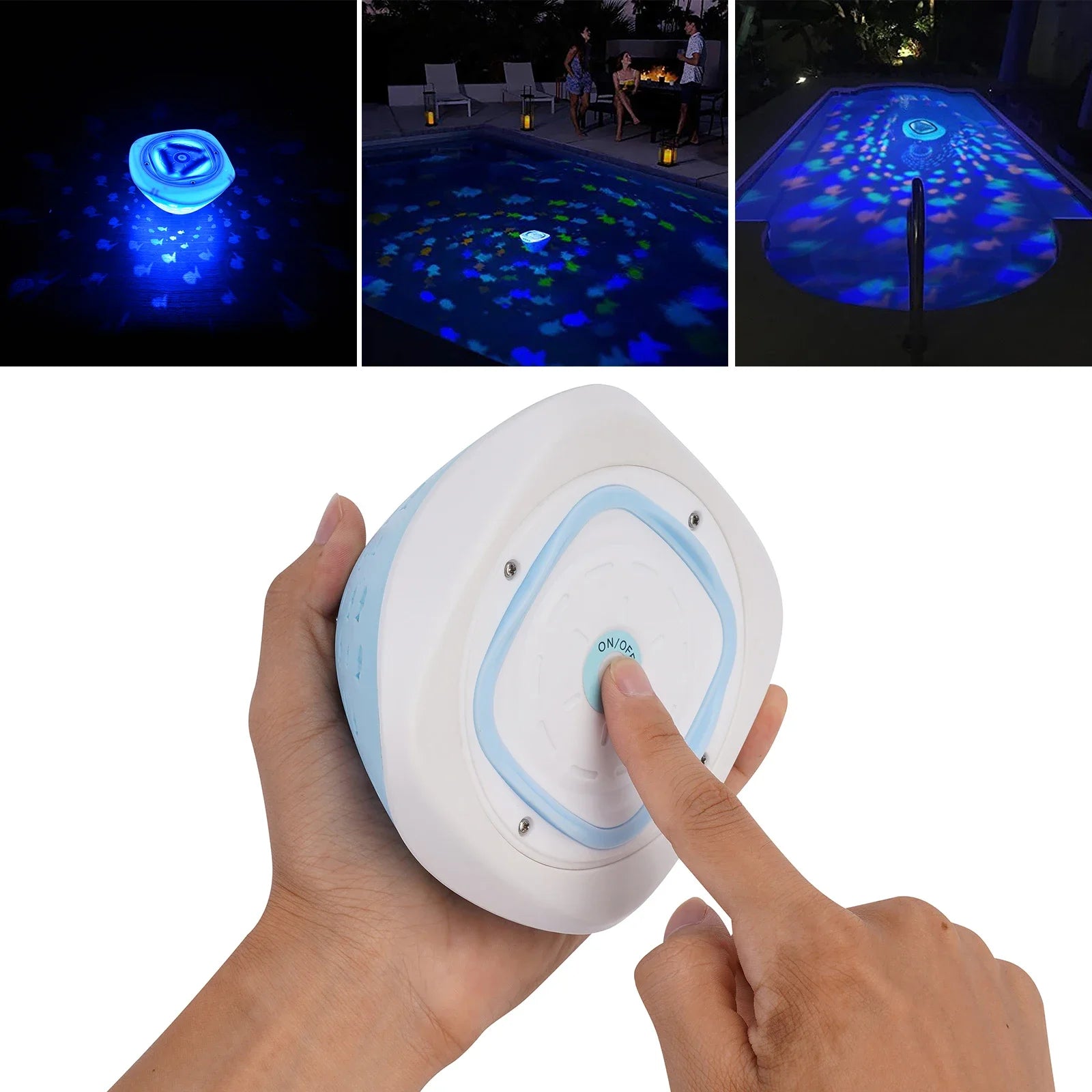 IP66 LED Floating Fish Pool Light 4 Colors 5 Modes SMD 2835 ABS Battery Powered Waterproof Hot Tub Pond Party Decor 12.3cm