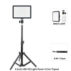 8/12 Inch LED Photography Video Panel Light 12W 15W 1700lm CRI 85+ 2800-7000K 5V USB-C Tripod