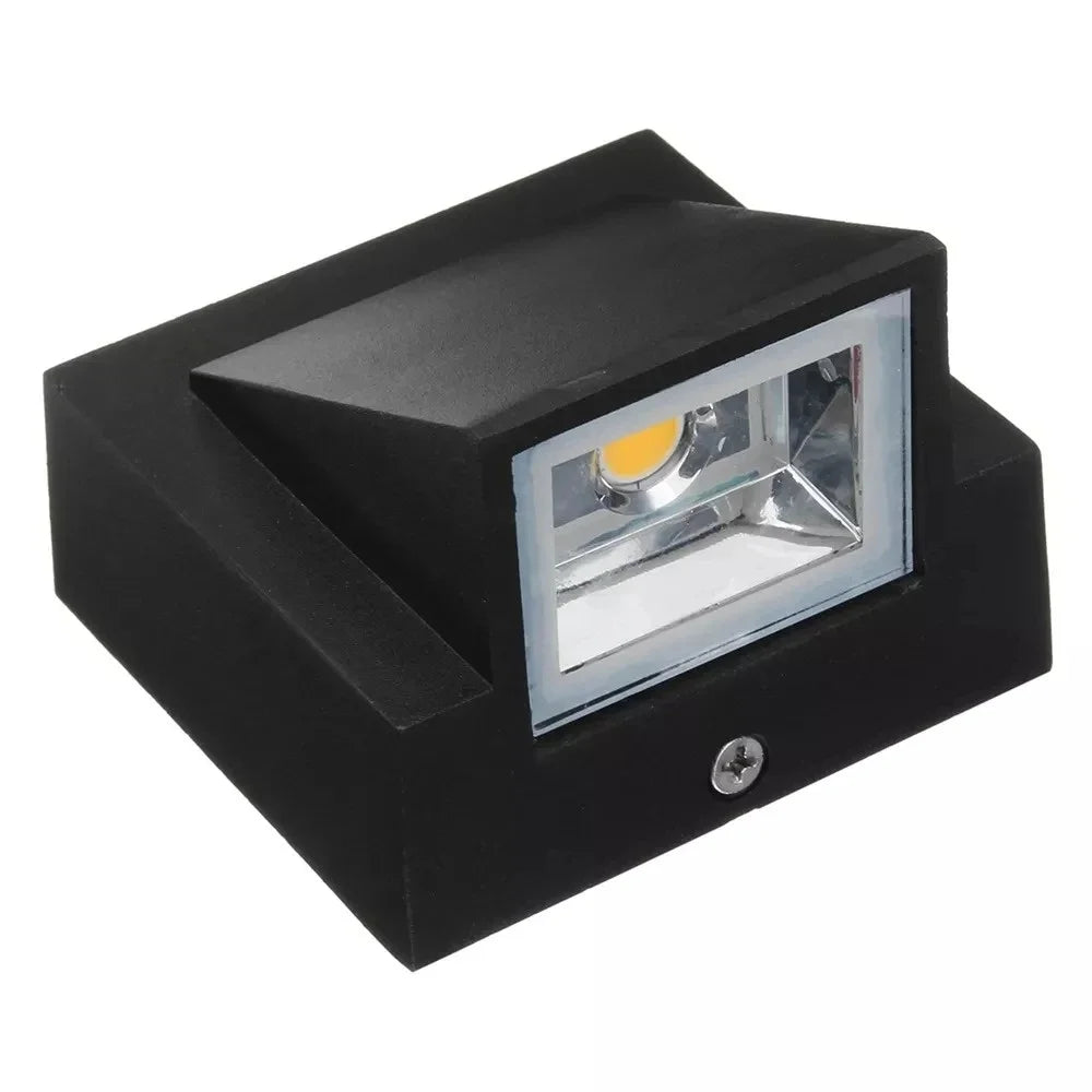 IP65 Waterproof Outdoor LED Wall Light 5W Aluminum Black 85-265V Garden Balcony Sconce