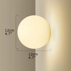 Modern Minimalist Glass Ball LED Wall Lamp Iron Dimmable AC 90-260V Bedroom Living Room