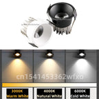 Dimmable Mini COB LED Recessed Downlight 3W 5W 7W 10W 40° IP44 110V 220V