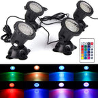 RGB LED Underwater Light 36 LEDs 4.8W IP68 7cm Suction Cup AC 100-240V Aquarium Pool Pond