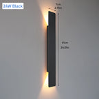 IP65 LED Outdoor Wall Lamp Up-Down 6W 18W 24W AC 85-265V White Black Aluminum Polycarbonate