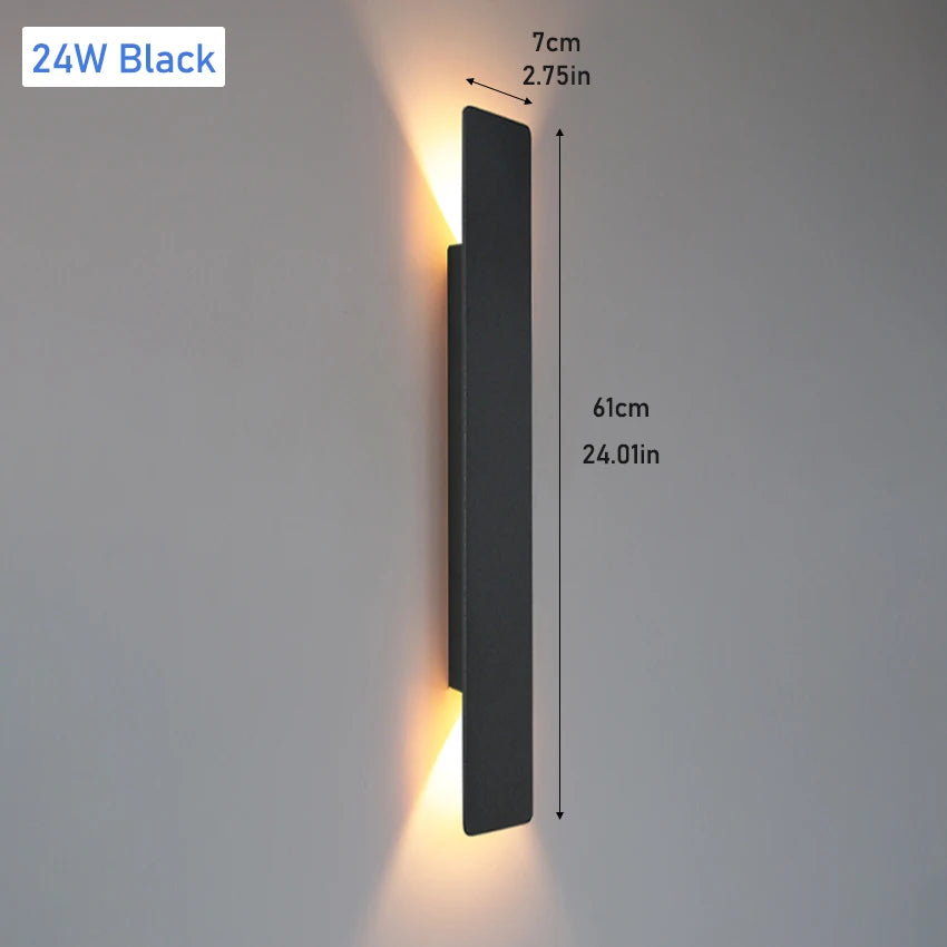 IP65 LED Outdoor Wall Lamp Up-Down 6W 18W 24W AC 85-265V White Black Aluminum Polycarbonate