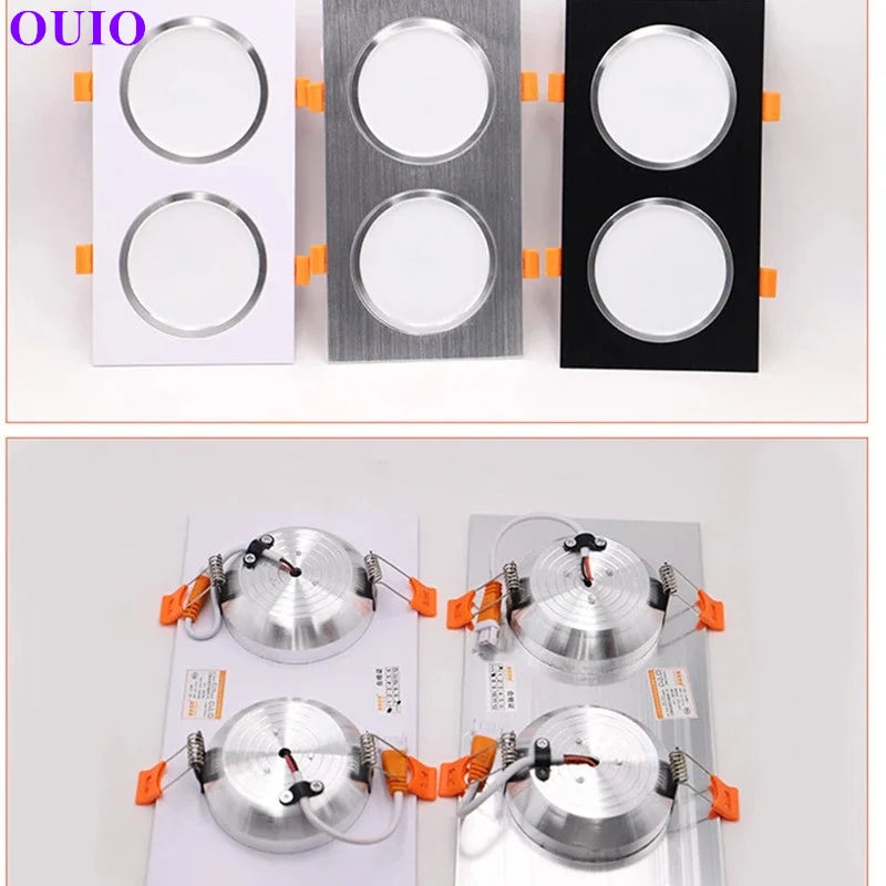 Dimmable Anti-Glare COB LED Recessed Downlight 14W 20W 24W Dual Head Epistar 85-265V