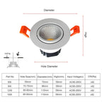 Dimmable COB LED Recessed Downlight 6W 9W 12W 15W Aluminum Knob Switch CRI 82 AC 110-230V Ceiling Spot Driver Included