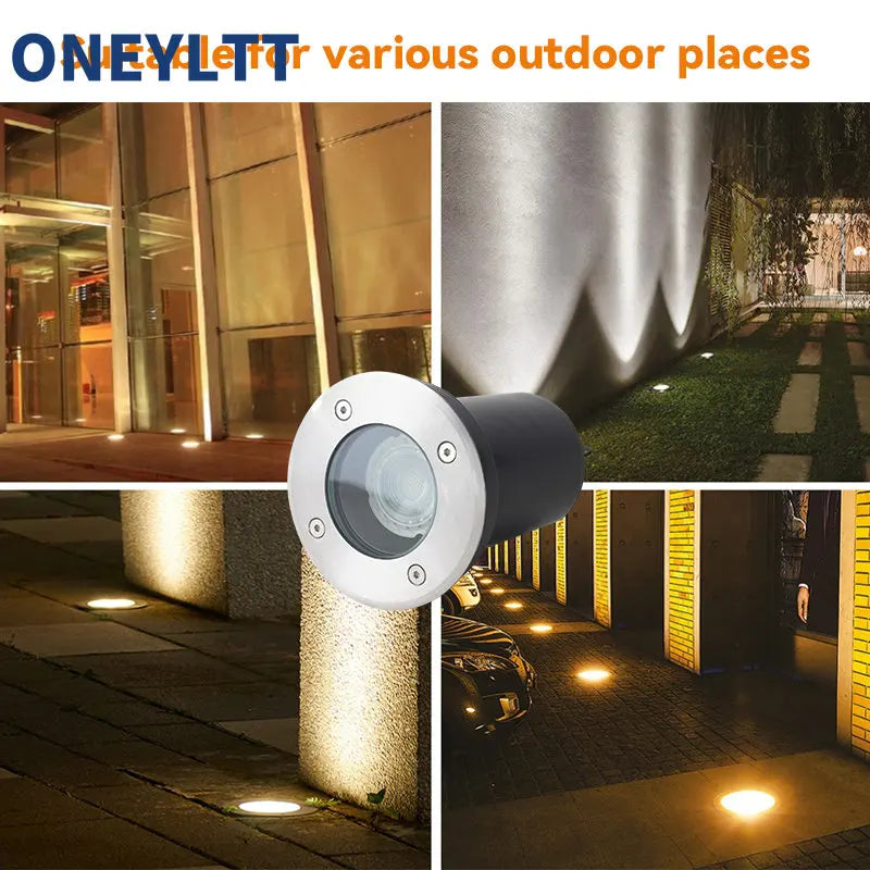 IP67 LED In-Ground Buried Light GU10 AC 85-265V MR16 DC 12V Square Round Stainless Steel