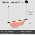 Nordic Minimalist Linear LED Chandelier Iron Acrylic Semi Flush Mount Touch Switch 3 Color Temperatures AC 90-260V Dining Room Bar