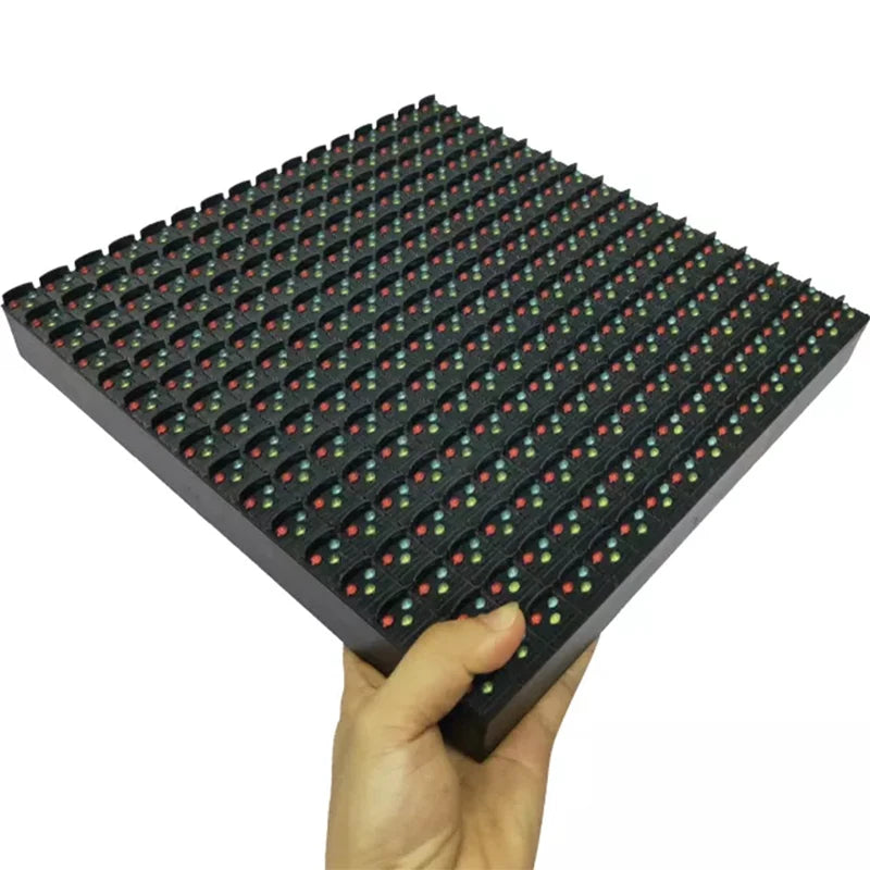 P16 DIP RGB LED Module Panel 256x256mm IP65 Outdoor Video Wall Display 35W 7500 cd/m2 HUB75 Static Scan 16x16 Pixels