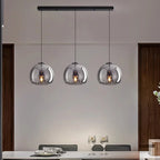 Modern Glass Ironware LED Pendant Chandelier 1 3 5 Heads 9-45W 3-Mode AC 90-240V