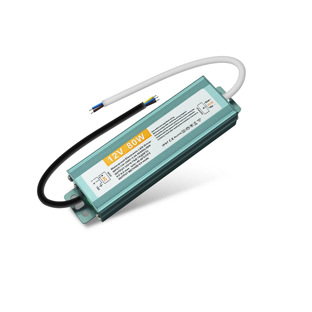 IP67 Waterproof LED Power Supply DC 12V 24V 36W-600W AC 110-250V OCP SCP OVP Outdoor