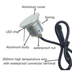 IP67 LED Recessed Stair Wall Light 1W 90lm DC 12-24V 30mm Cutout Touch Dimmable 3-Color