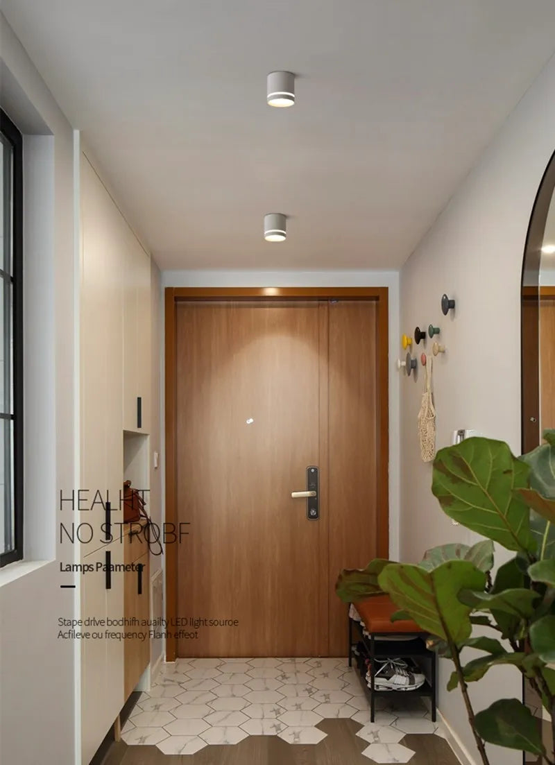 Dimmable COB LED Cylinder Ceiling Downlight 5W 7W 9W 12W 15W 18W Forged Aluminum Knob Switch 45 Degree Adjustable AC 110-220V