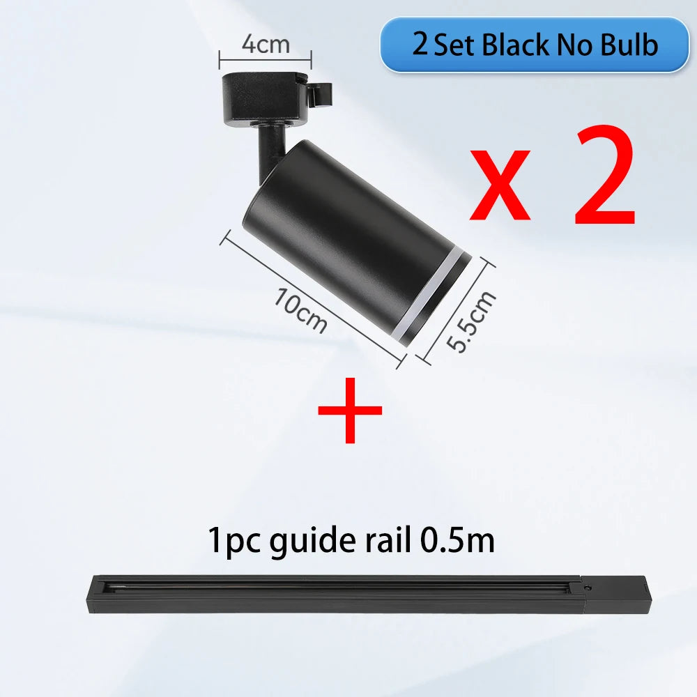 GU10 LED Track Spotlight Surface-Mounted Ceiling Lamp AC 90-260V 10-15m² Kitchen Dining