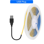 DC 5V USB COB LED Strip Light 320 LED/m 3mm PCB CRI 90 IP33 0.5m to 5m Warm White Natural White Cool White Red Blue Pink Ice Blue Dimmable Flexible Tape