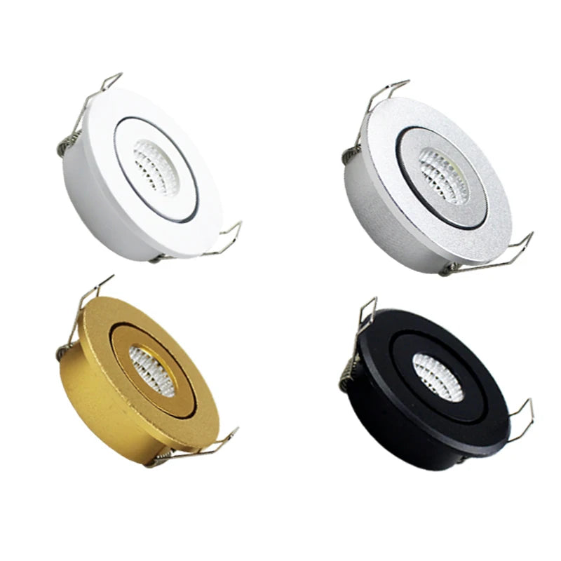 Mini 5W LED Spotlight Epistar 45-Degree 40mm Cutout 90-100lm/W Silver Gold Black 90-260V