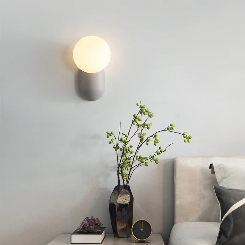 Nordic Macaron LED Wall Sconce G9 Resin Frosted Glass 4 Colors Touch Switch 90-260V