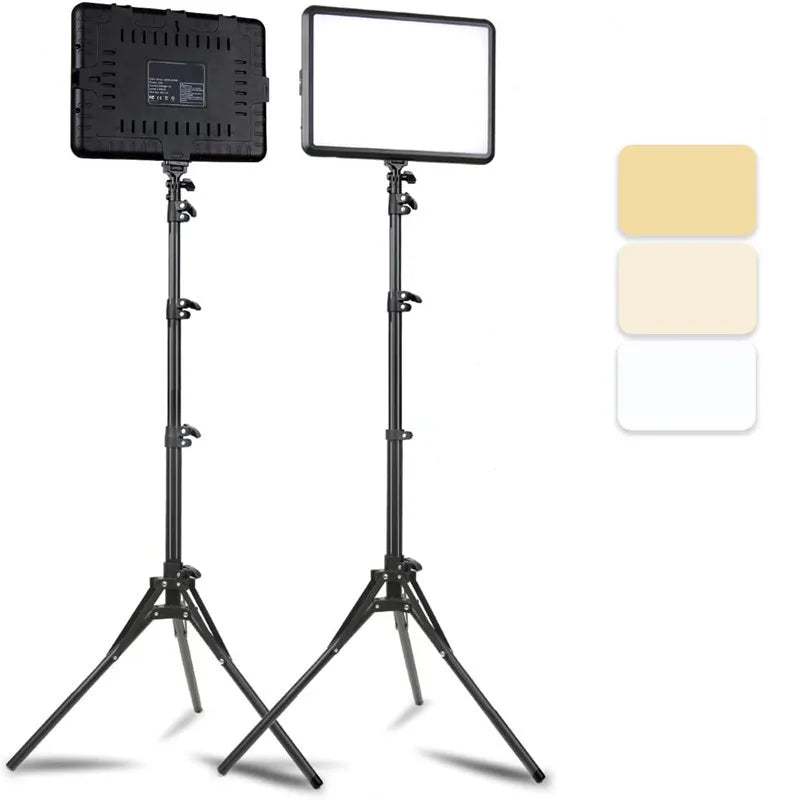 8/12 Inch LED Photography Video Panel Light 12W 15W 1700lm CRI 85+ 2800-7000K 5V USB-C Tripod