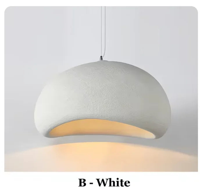 Nordic Wabi Sabi Pendant Light G9 Handmade Polystyrene Chandelier White Grey 90-260V