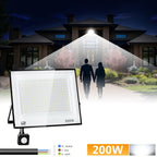 IP66 PIR Motion Sensor LED Flood Light 20W 30W 50W 70W 100W 150W 200W 300W Die Cast Aluminum 120 Degree AC 100-130V or 175-265V Garden