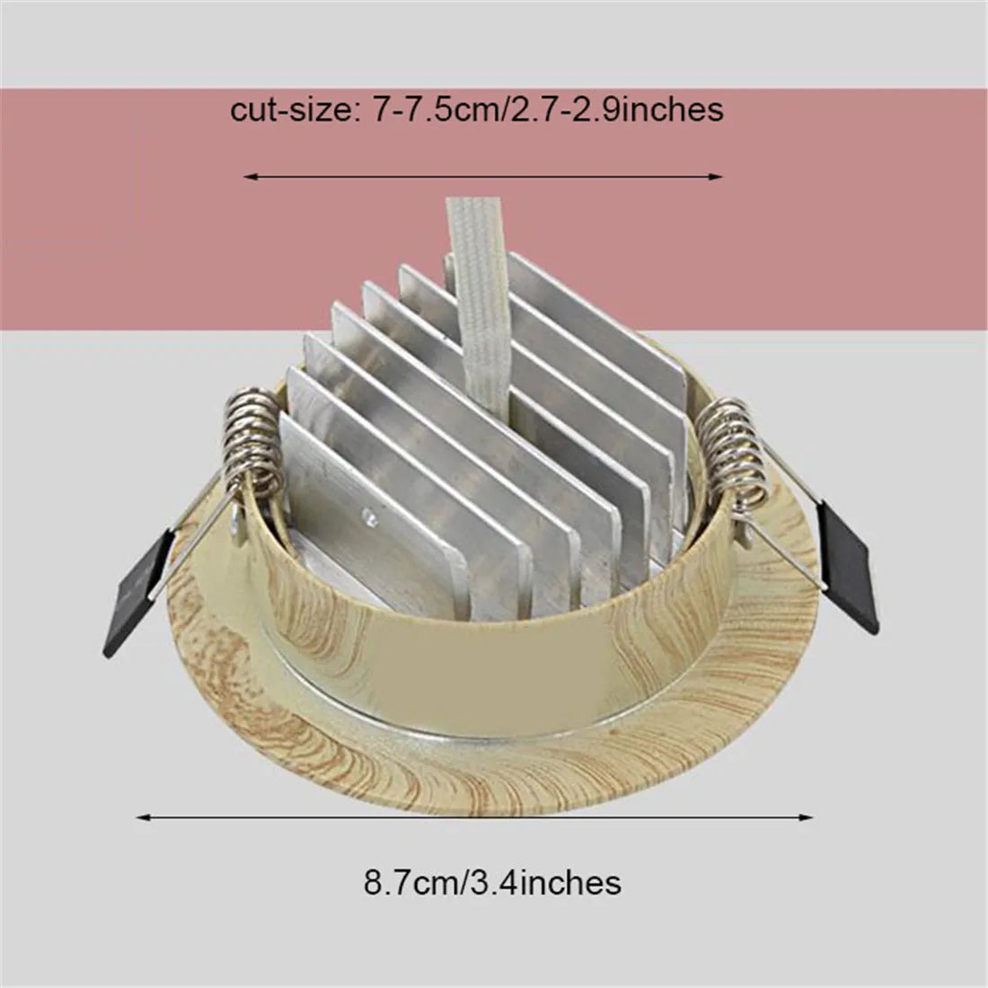 Wood LED Recessed Ceiling Light 5W AC 100-240V Warm Cool White CCC CE RoHS 1/6/10 Pack
