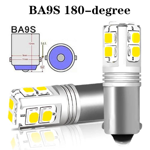 Gtinthebox BA9S BAX9S BAY9S H21W LED Bulb 10-SMD3030 500lm 2W Canbus 12-24V 2-Pack