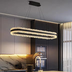 Modern Linear LED Strip Pendant Chandelier 90cm 110cm Ironware Acrylic Dimmable AC 90-240V