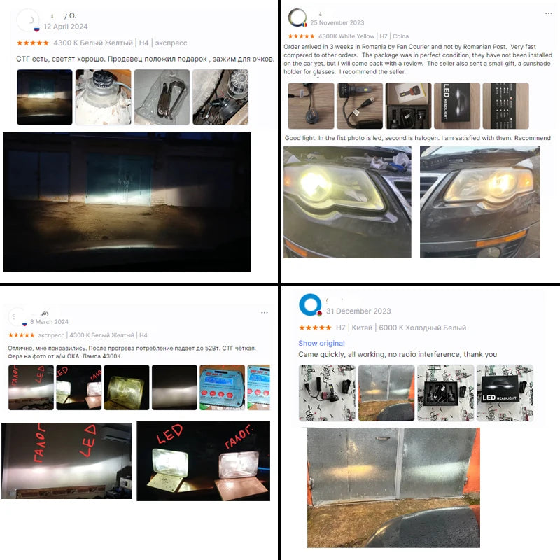 JEXITO E11P H7 H4 H11 HB3 HB4 9005 9006 H1 H3 LED Headlight Bulb 130W Pair 4300K 6000K