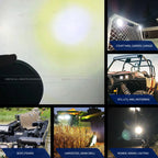 3-Inch 63W LED Work Light IP67 DC 9-32V Spot 30° Flood 60° 6300lm 6000K Stainless Bracket