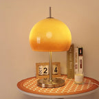 Modern Gradient Orange Mushroom Glass Floor Lamp Stainless Steel Knob Dimmable AC 90-260V