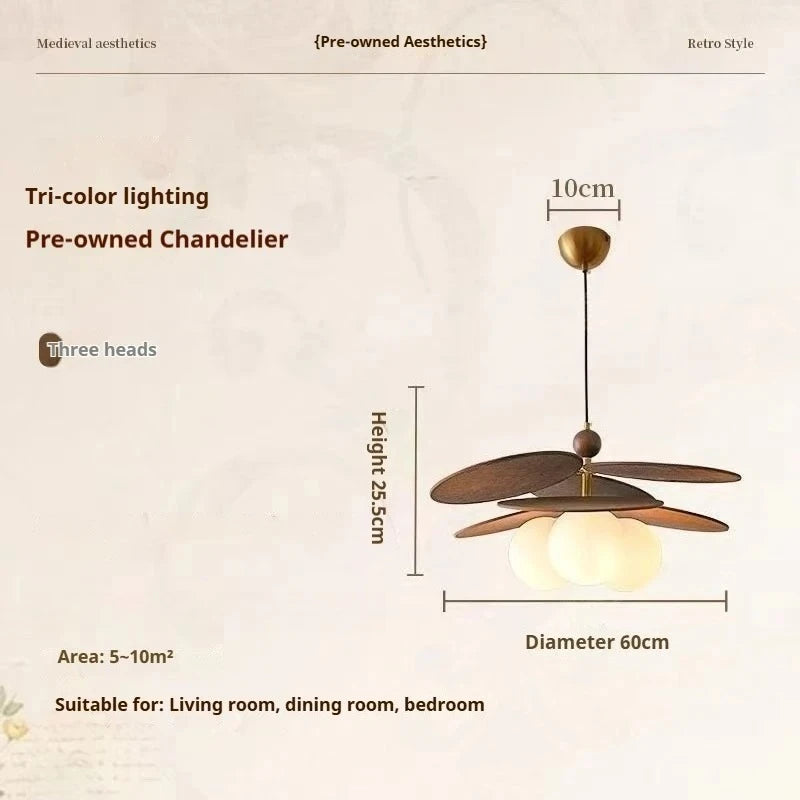 Traditional Stained Glass LED Chandelier Iron Semi Flush Mount Downlight AC 90-260V Living Room Parlor