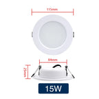 LED Recessed Downlight 5W 9W 12W 15W 18W Epistar DC12V DC24V AC110-220V 120° 2-Year