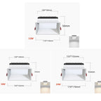 Dimmable Epistar LED Square Panel Downlight 12W 18W 24W 100lm/W 180° AC 110-240V Black White