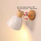 Nordic E26 E27 Wall Sconce Adjustable Steering Head 6 Colors Knob Switch 90-260V Bedroom Living Room