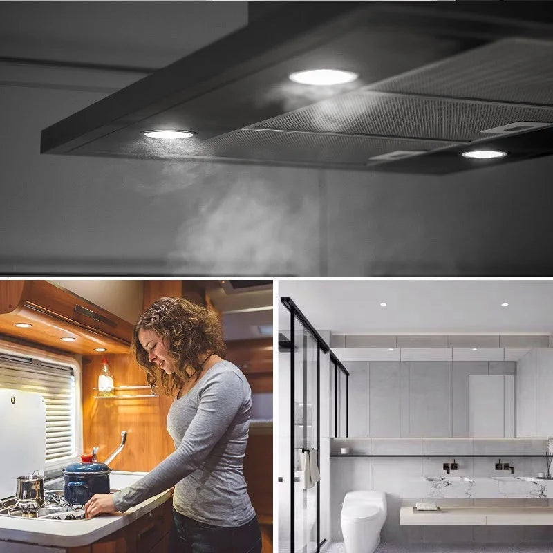 IP65 RGBW LED Mini Recessed Spotlight 3W DC 12V 24V PWM Dimmable 120 Degree CRI 80 D72 x H14mm 55mm Cutout 304 Stainless Steel Cabinet Bathroom