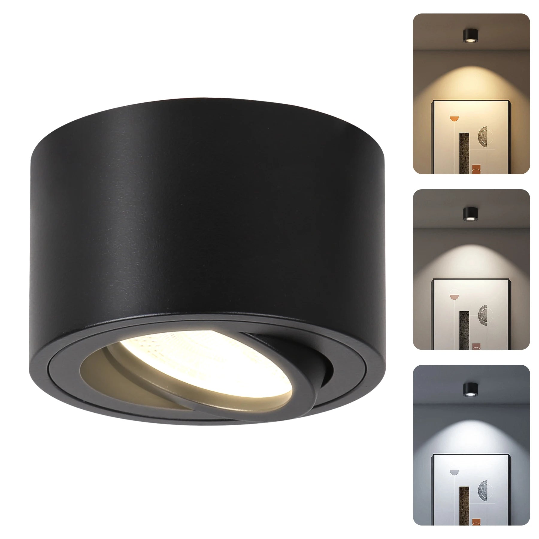 GU10 LED Surface Mounted Adjustable Ceiling Spotlight 30 Degree Rotation Aluminum AC 110-265V Black White Living Room Bedroom Kitchen