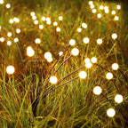 Solar LED Firefly Garden Stake Light IP44 Waterproof Warm White Swaying Flexible Branch Plastic Outdoor Pathway Patio Decor