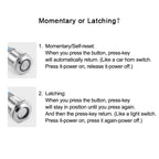 IP65 Waterproof Illuminated Metal Push Button Switch 16mm 19mm 22mm 3A Momentary or Latching LED 3-220V Black Aluminum Alloy 1NO1NC