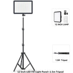 8/12 Inch LED Photography Video Panel Light 12W 15W 1700lm CRI 85+ 2800-7000K 5V USB-C Tripod