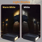 Solar LED Outdoor Wall Light Up and Down 2 or 6 LED IP65 Waterproof 600mAh Auto On/Off Warm White Cool White Garden Fence Stair Corridor