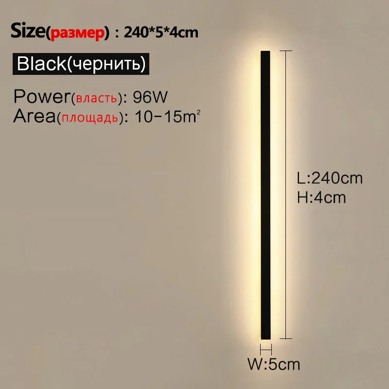 Modern Nordic LED Outdoor Wall Lamp IP65 Metal Acrylic Black Dimmable Remote AC 110-240V