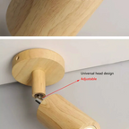 Japanese Minimalist Wood Cylinder LED Ceiling Spotlight Rotatable Surface Mount AC 90-260V