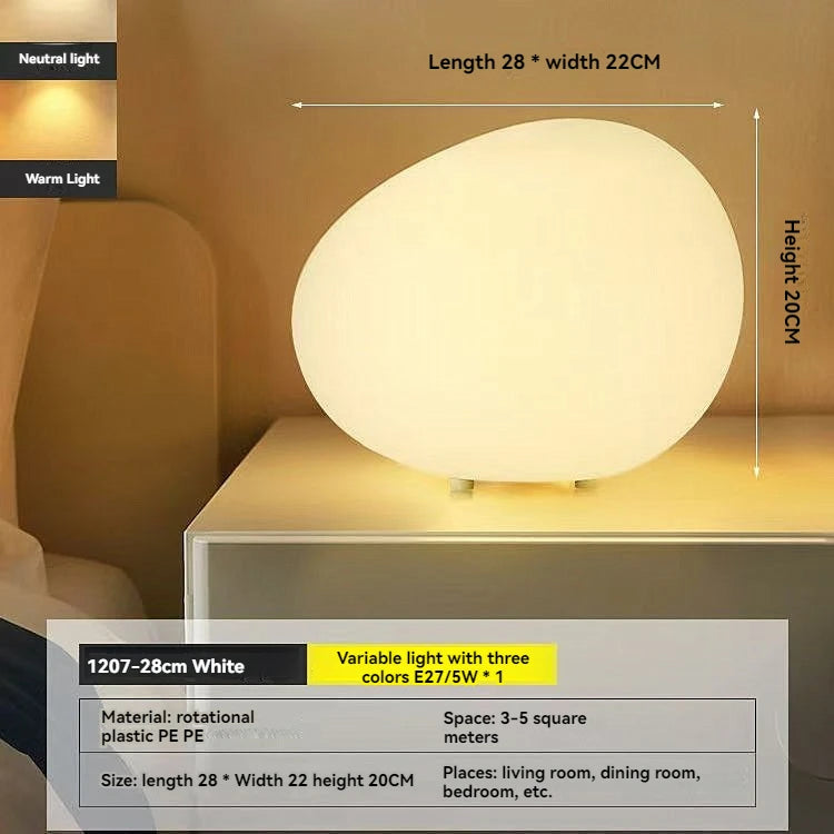 Cobblestone Acrylic Table Lamp E26 E27 3-Color Switch 1.8m Cable US Plug AC 90-260V Night Light