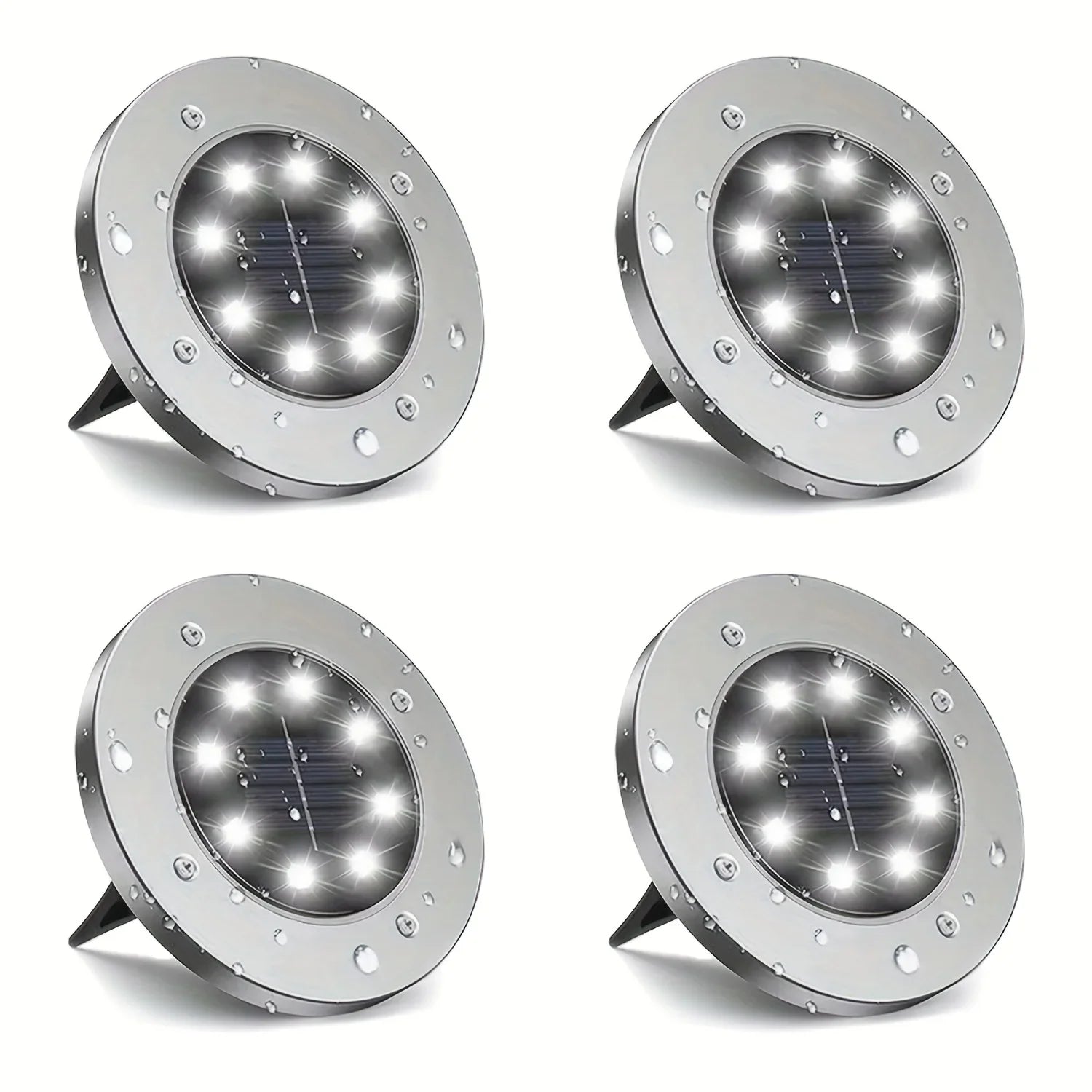 Solar LED Underground Ground Light 8 or 20 LED IP65 Stainless Steel ABS Dusk to Dawn Auto Sensor Warm White Cool White Garden Path Driveway