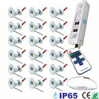 1W DC 12V Mini LED Recessed Spotlight Kit Remote Control Driver AC 100-265V D20mm 15mm Cutout