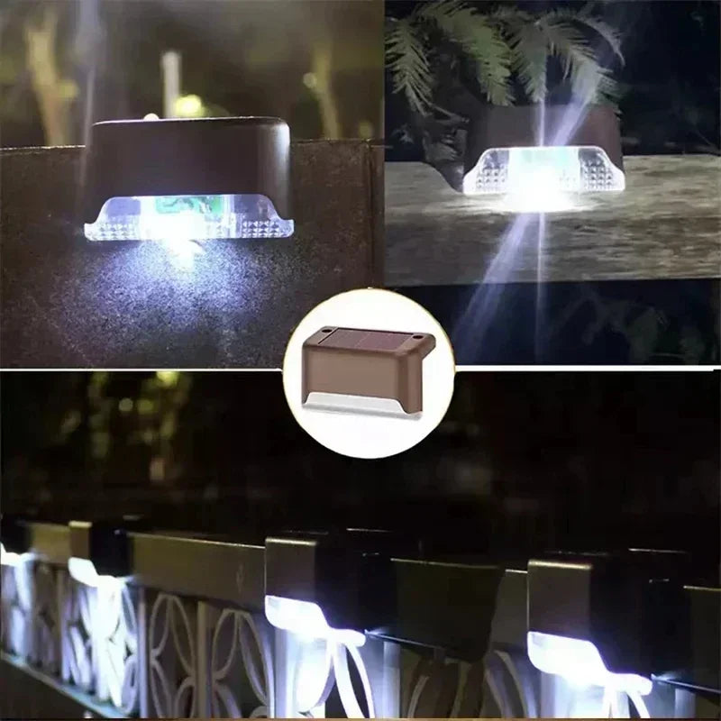 Solar LED Step Deck Lights Outdoor Waterproof IP66 Stair Garden Path Lamp