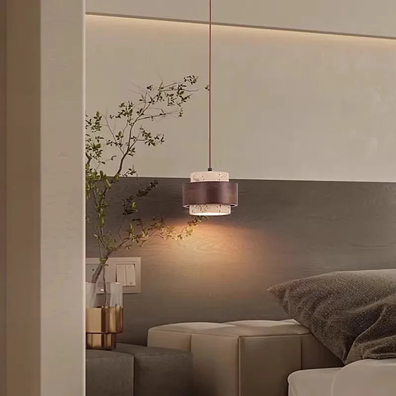 Modern Minimalist Natural Stone E26 E27 Pendant Lamp White Gray Through-Carved AC 90-260V
