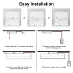 Ultra-Thin LED Flush Mount Ceiling Light 48W 6500K Square Iron Acrylic AC 90-260V