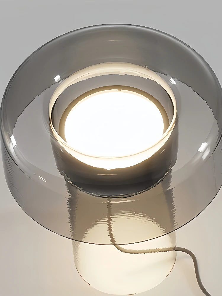Mid-Century Mushroom Glass Table Lamp E26 E27 26x20cm Brown Green Gray CRI 90+ AC 110-240V